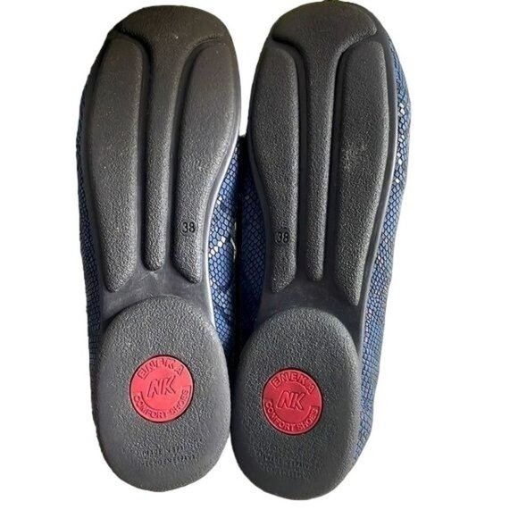 Sabrinas Blue Leather Snakeskin Ballet Comfort Flats Shoes Slip-On Size 38 - Picture 10 of 11